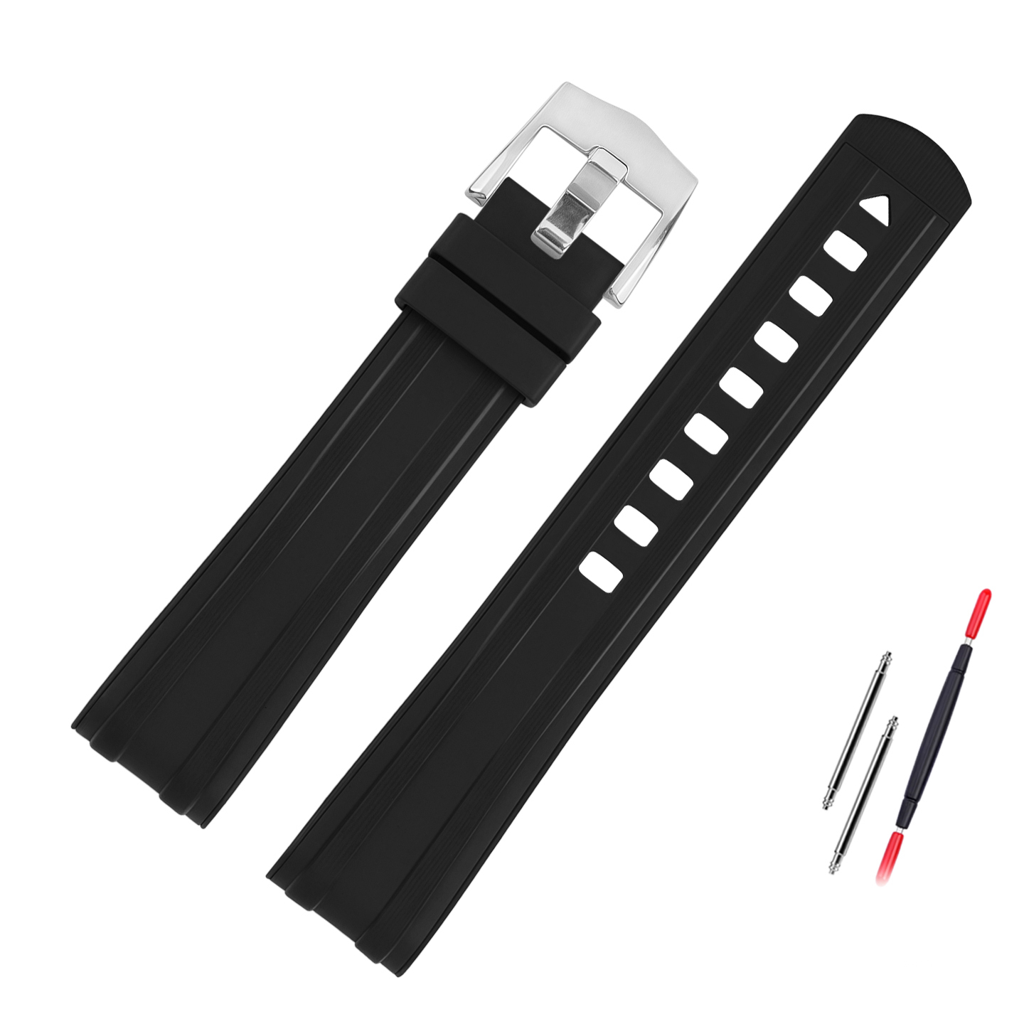 Replacement 20mm Curved FKM Rubber Strap for Omega Seamaster 300