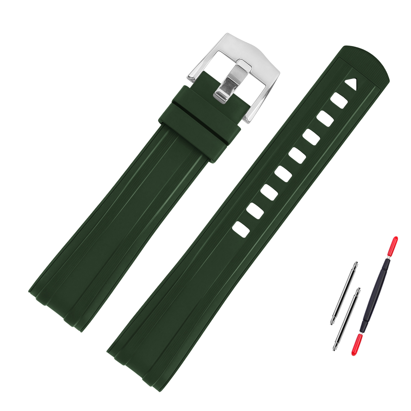 Replacement 20mm Curved FKM Rubber Strap for Omega Seamaster 300