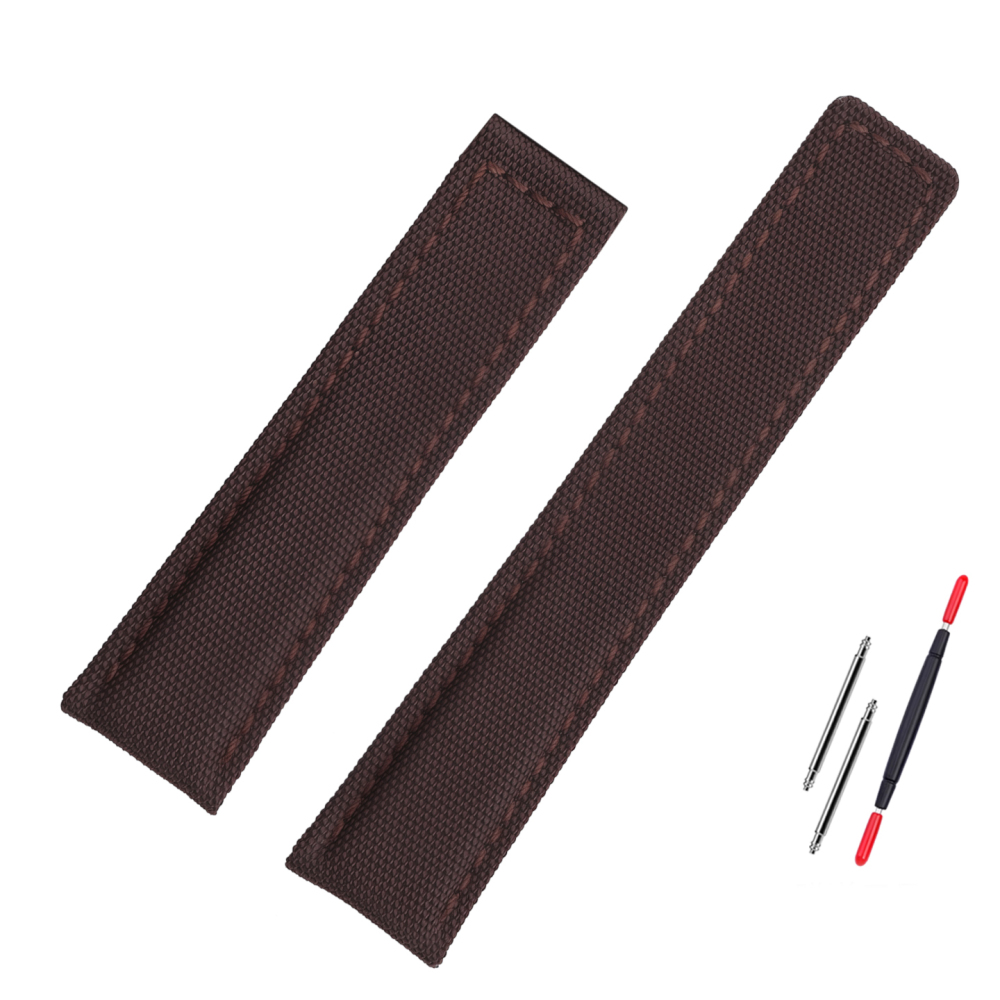 Replacement 22mm Canvas Leather Strap for TAG Heuer F1/Carrera/Monaco