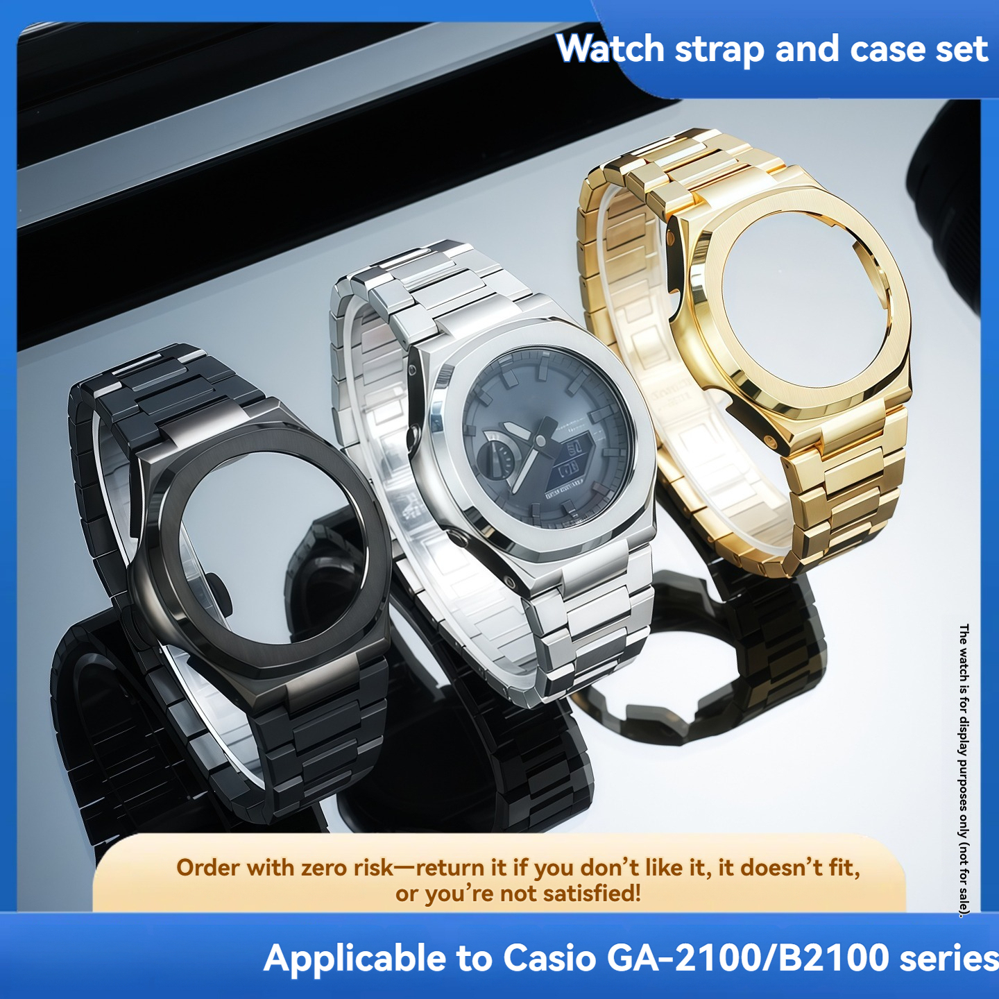 Replacement Stainless Steel Mod Kit for Casio GA-2100/GA-B2100