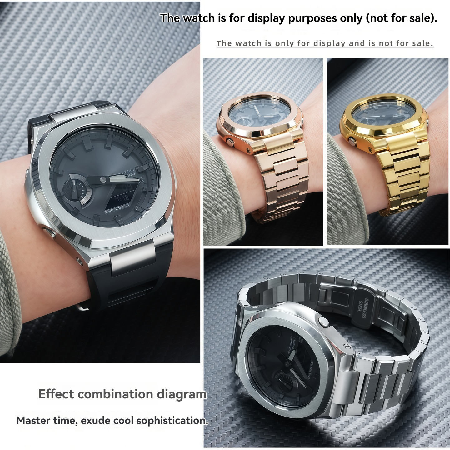 Replacement Stainless Steel Mod Kit for Casio GA-2100/GA-B2100