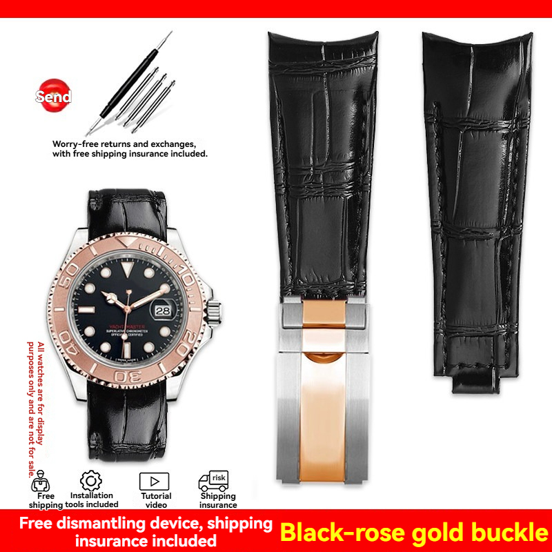 Replacement 20mm Curved End Leather Strap for Rolex Submariner/Daytona/GMT