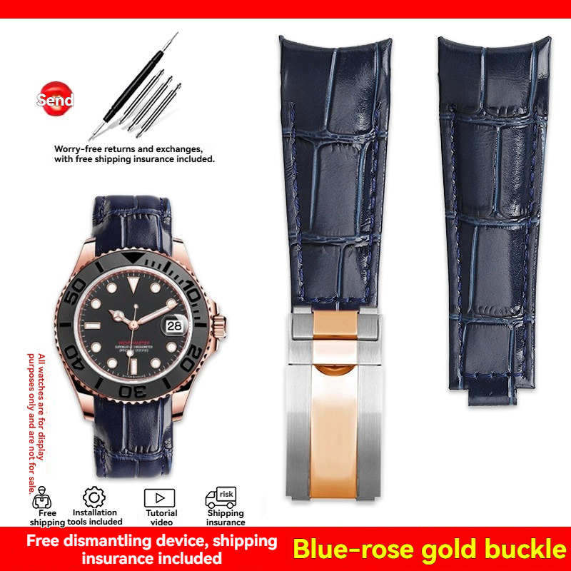Replacement 20mm Curved End Leather Strap for Rolex Submariner/Daytona/GMT