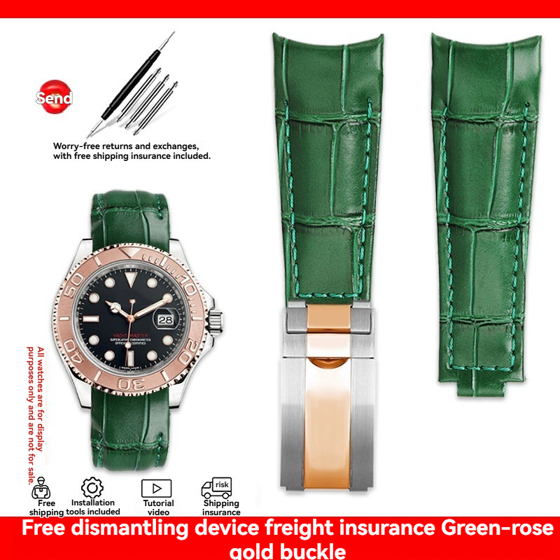 Replacement 20mm Curved End Leather Strap for Rolex Submariner/Daytona/GMT
