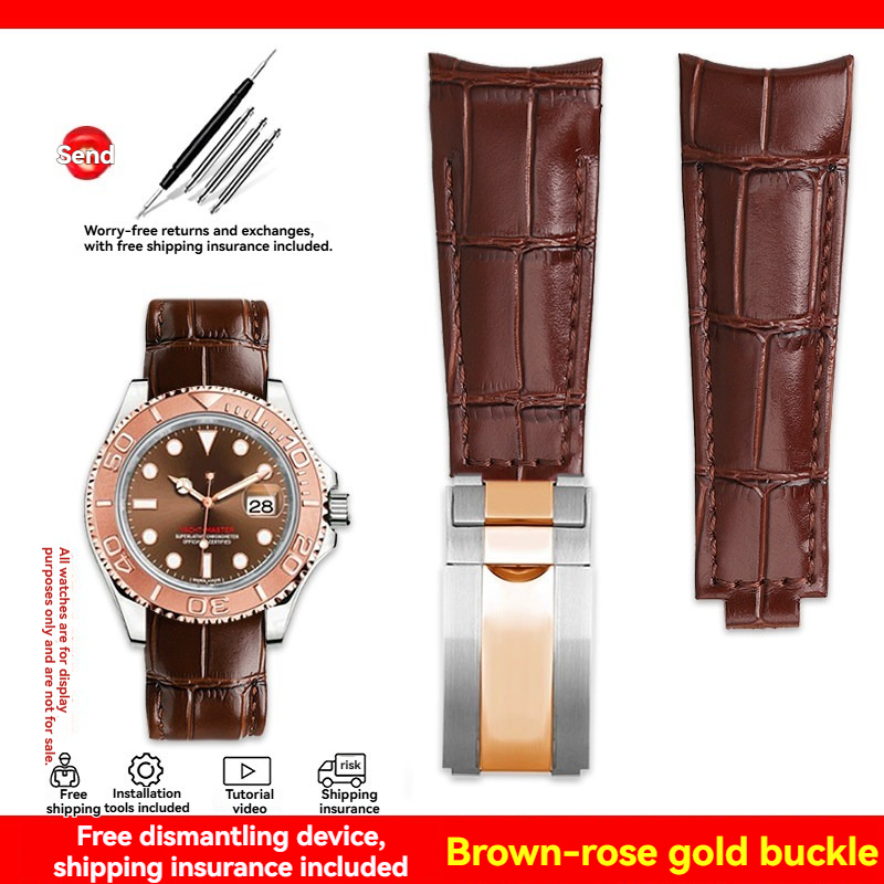Replacement 20mm Curved End Leather Strap for Rolex Submariner/Daytona/GMT