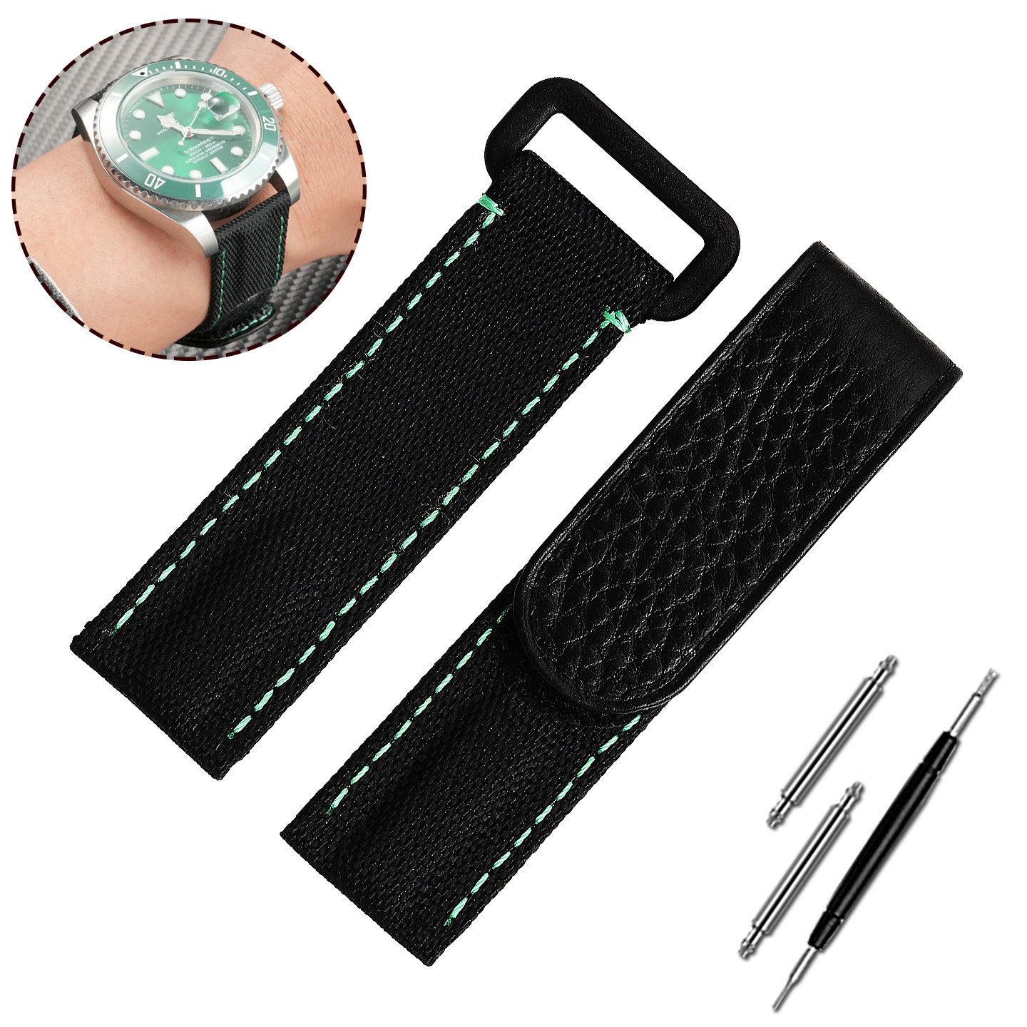 Replacement 20mm Canvas/Nylon Watch Strap for Rolex Submariner/Omega/Seiko