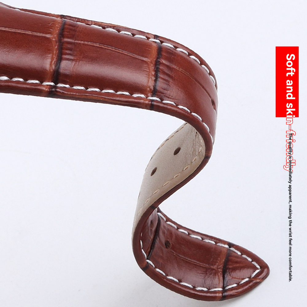 Replacement 24mm Curved End Leather Strap for Versace VEFE01718/VFE130015