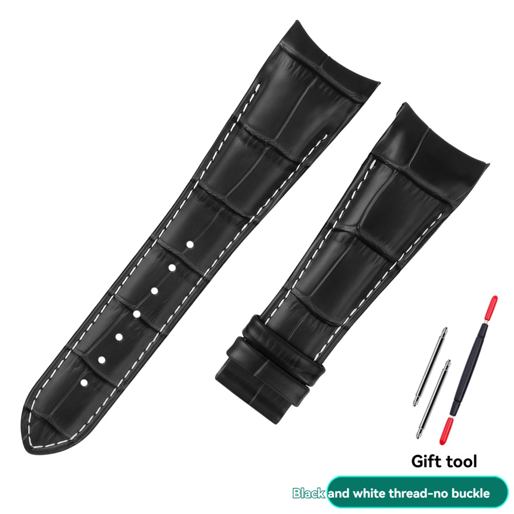 Replacement 24mm Curved End Leather Strap for Versace VEFE01718/VFE130015