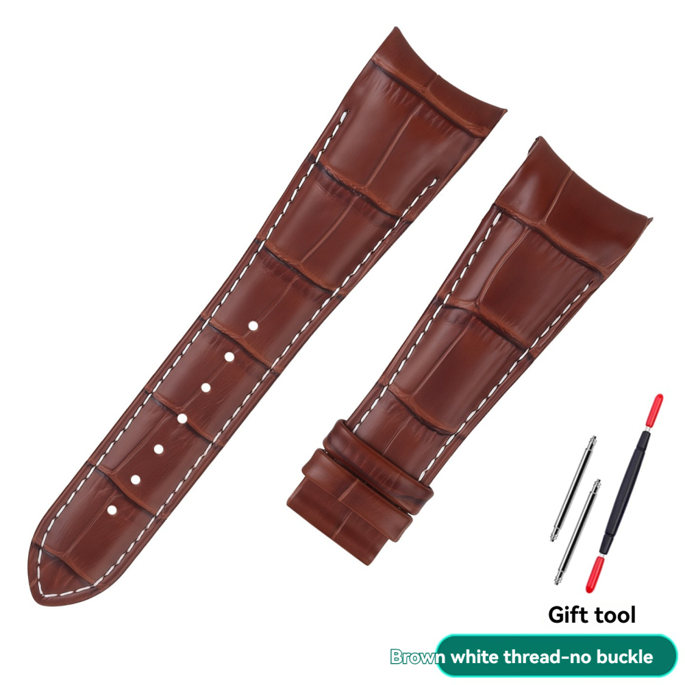 Replacement 24mm Curved End Leather Strap for Versace VEFE01718/VFE130015
