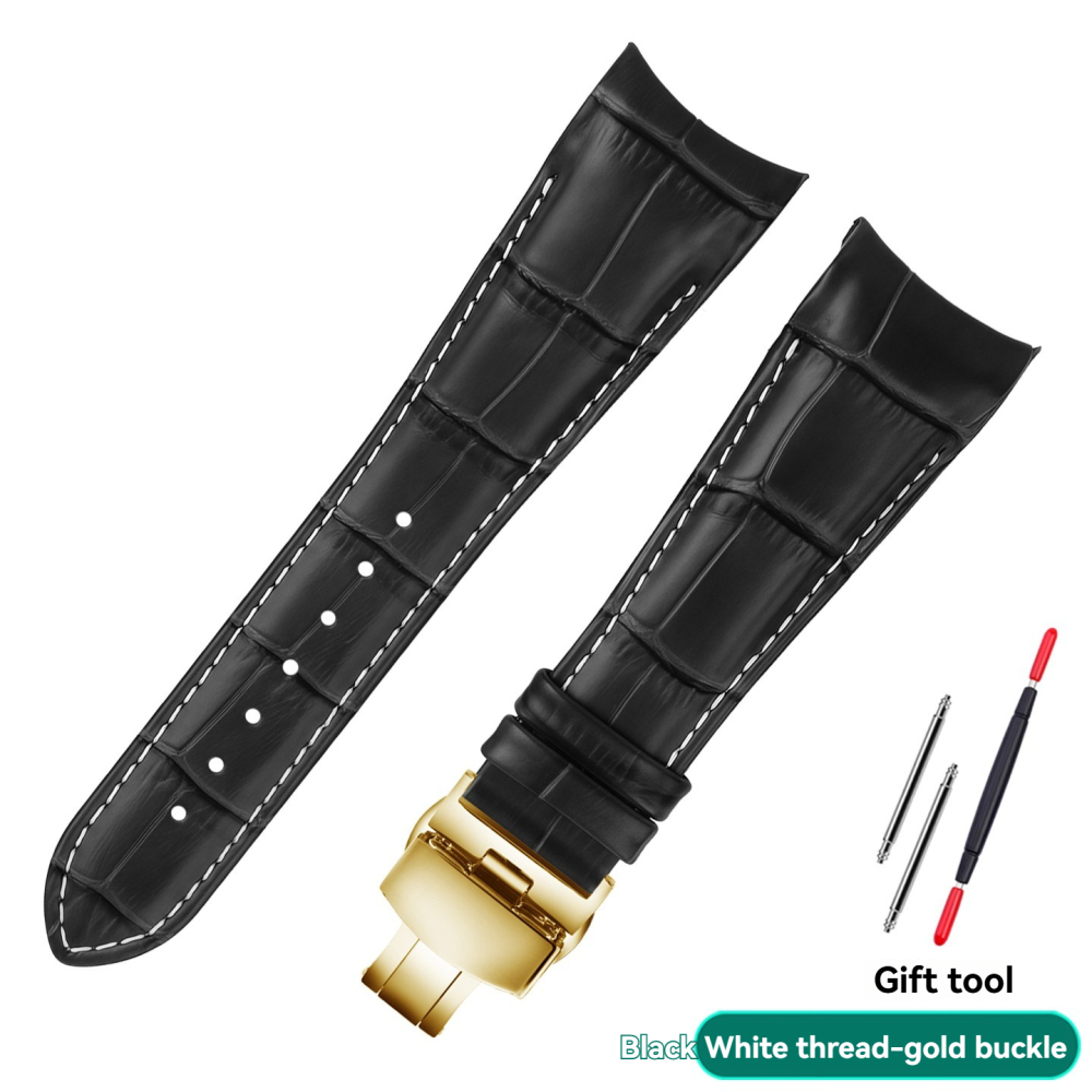 Replacement 24mm Curved End Leather Strap for Versace VEFE01718/VFE130015
