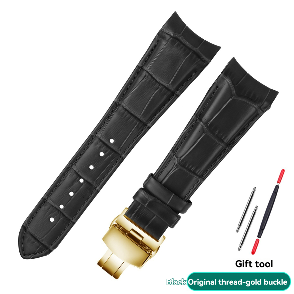 Replacement 24mm Curved End Leather Strap for Versace VEFE01718/VFE130015