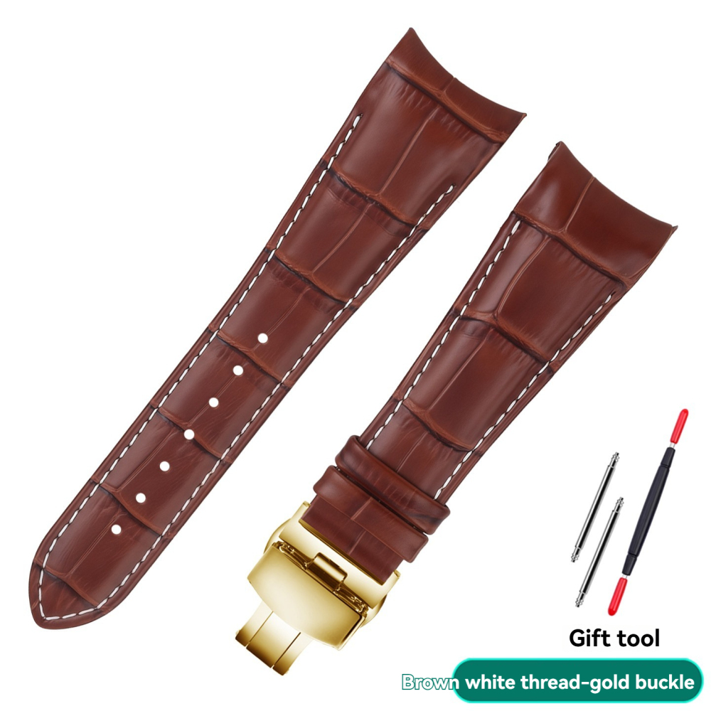 Replacement 24mm Curved End Leather Strap for Versace VEFE01718/VFE130015