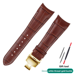Brown White Stitch - Gold