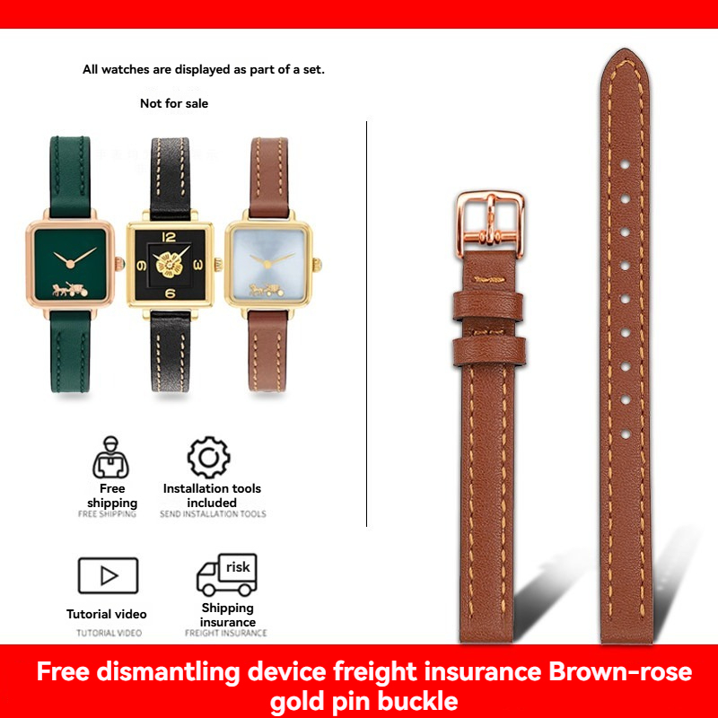 Replacement 10mm Leather Strap for COACH Cass Floral