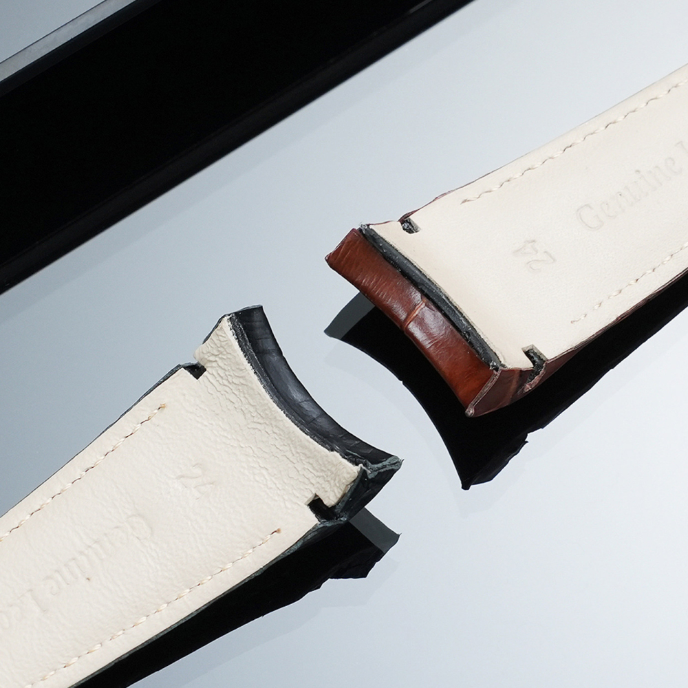 Replacement 24mm Curved End Leather Strap for Versace VEFE01718/VFE130015