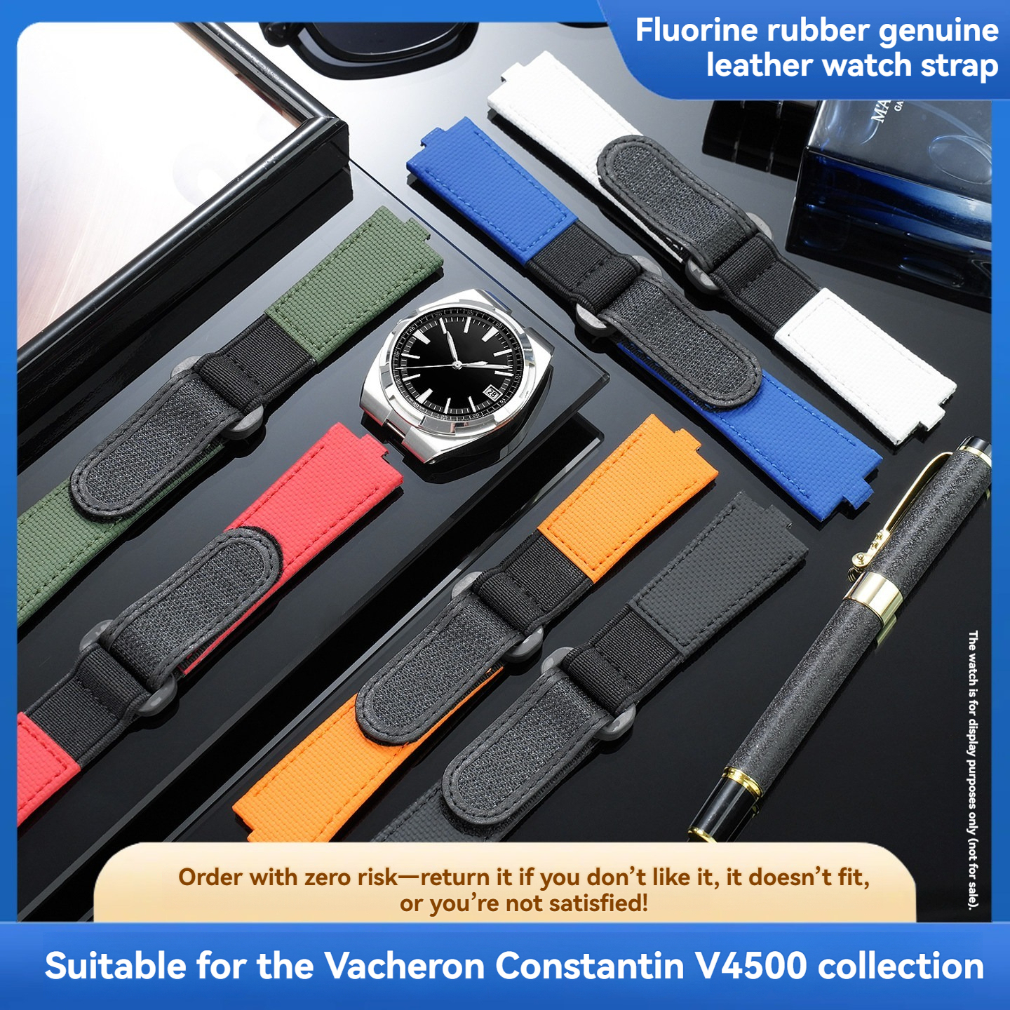 Replacement FKM Rubber Strap for Vacheron Constantin Overseas 4500V/5500V/7920V
