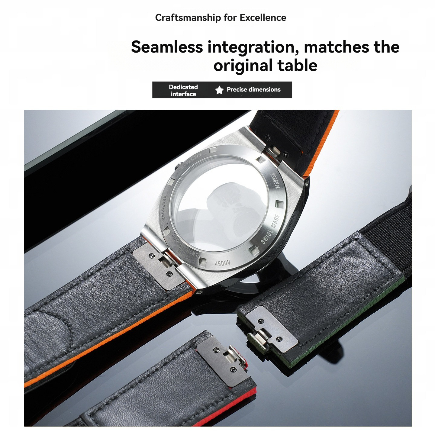 Replacement FKM Rubber Strap for Vacheron Constantin Overseas 4500V/5500V/7920V