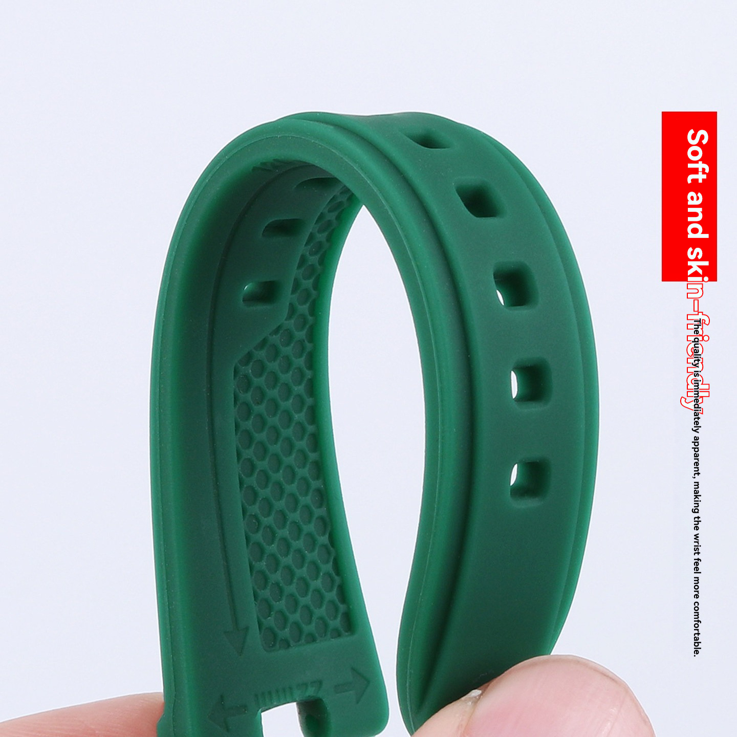 Replacement Notched Silicone Strap for Versace V-Metal