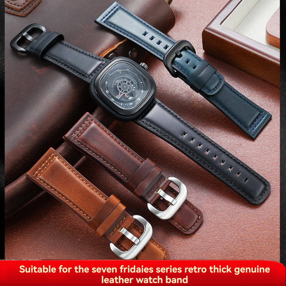 Replacement  26/28mm Vintage Leather Strap for SevenFriday P2/PS1/M2/Q2