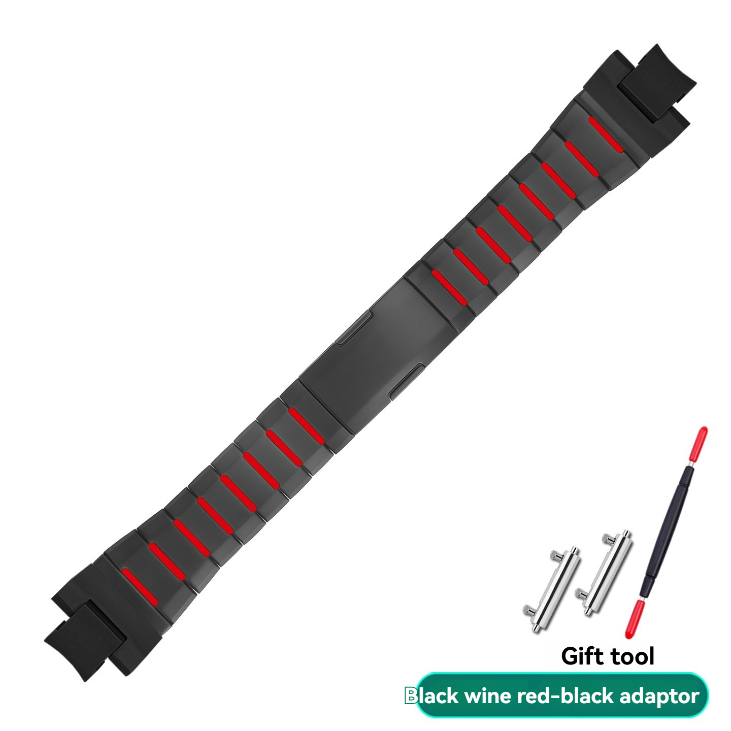 Replacement Two-Tone Steel & Rubber Strap for Casio GST-B400
