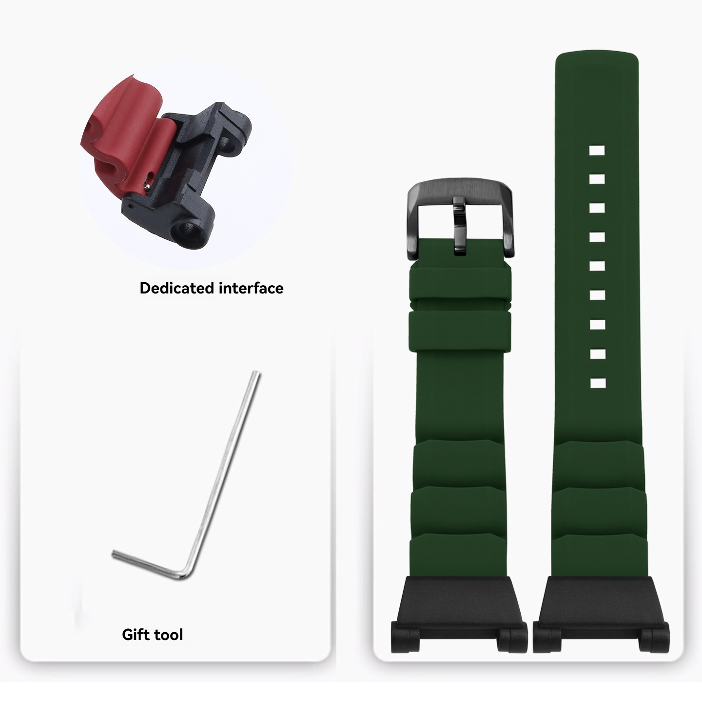 Replacement FKM Rubber Strap for Casio Frogman GWF-D1000B
