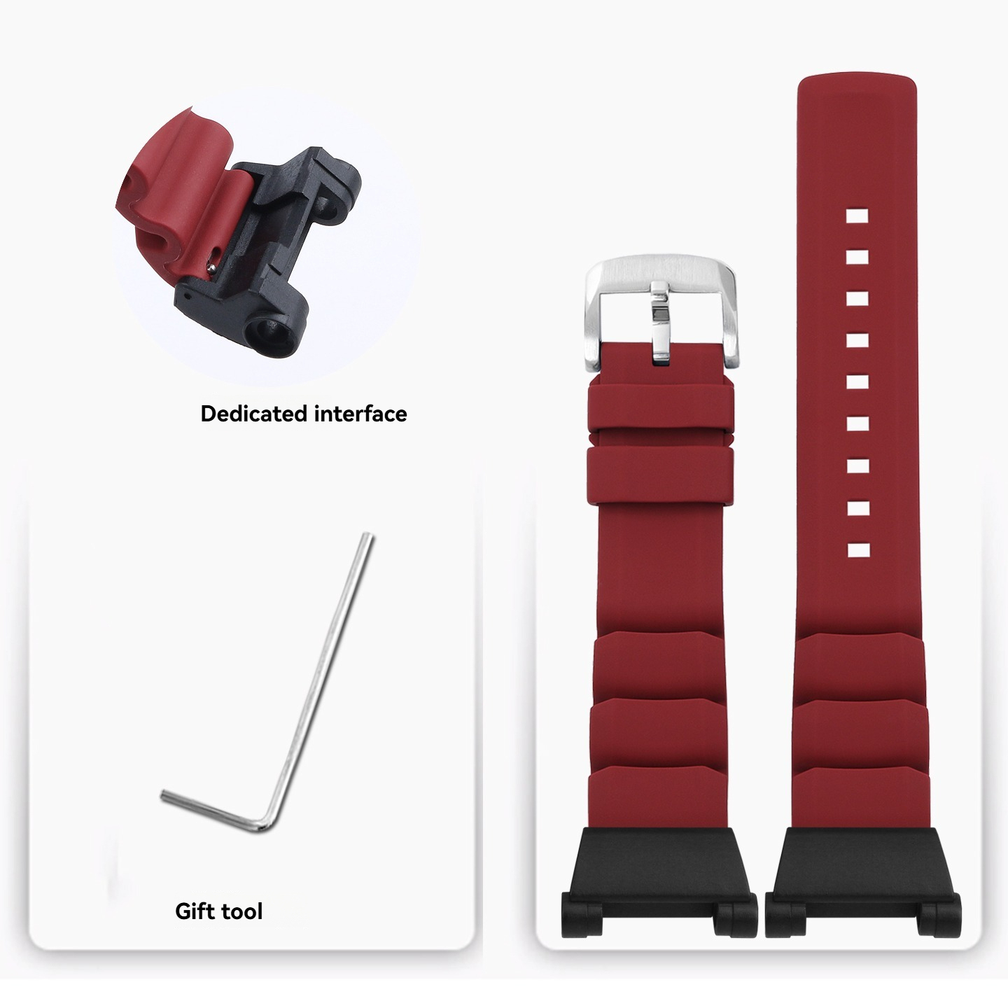 Replacement FKM Rubber Strap for Casio Frogman GWF-D1000B