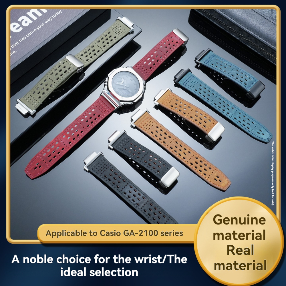 Replacement 22mm Leather Strap for Casio GA-2100/GA-2110