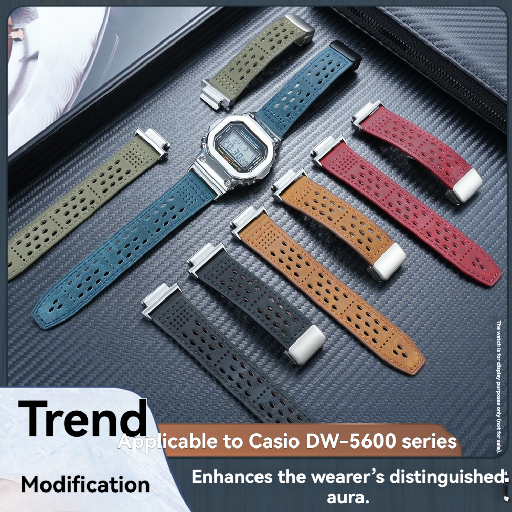 Replacement 22mm Leather Strap Kit for Casio G-SHOCK Square DW-5600/GW-M5610