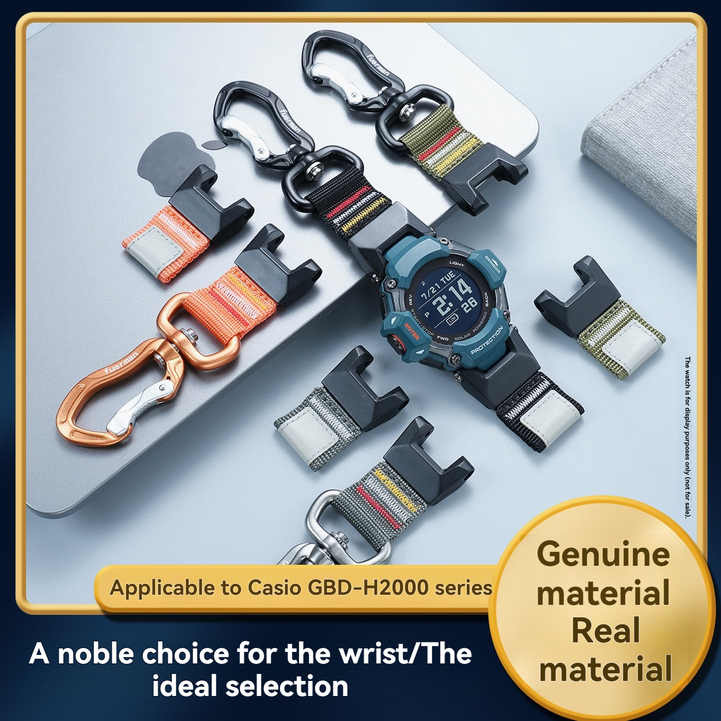Replacement 22mm Nylon Strap for Casio GBD-H2000