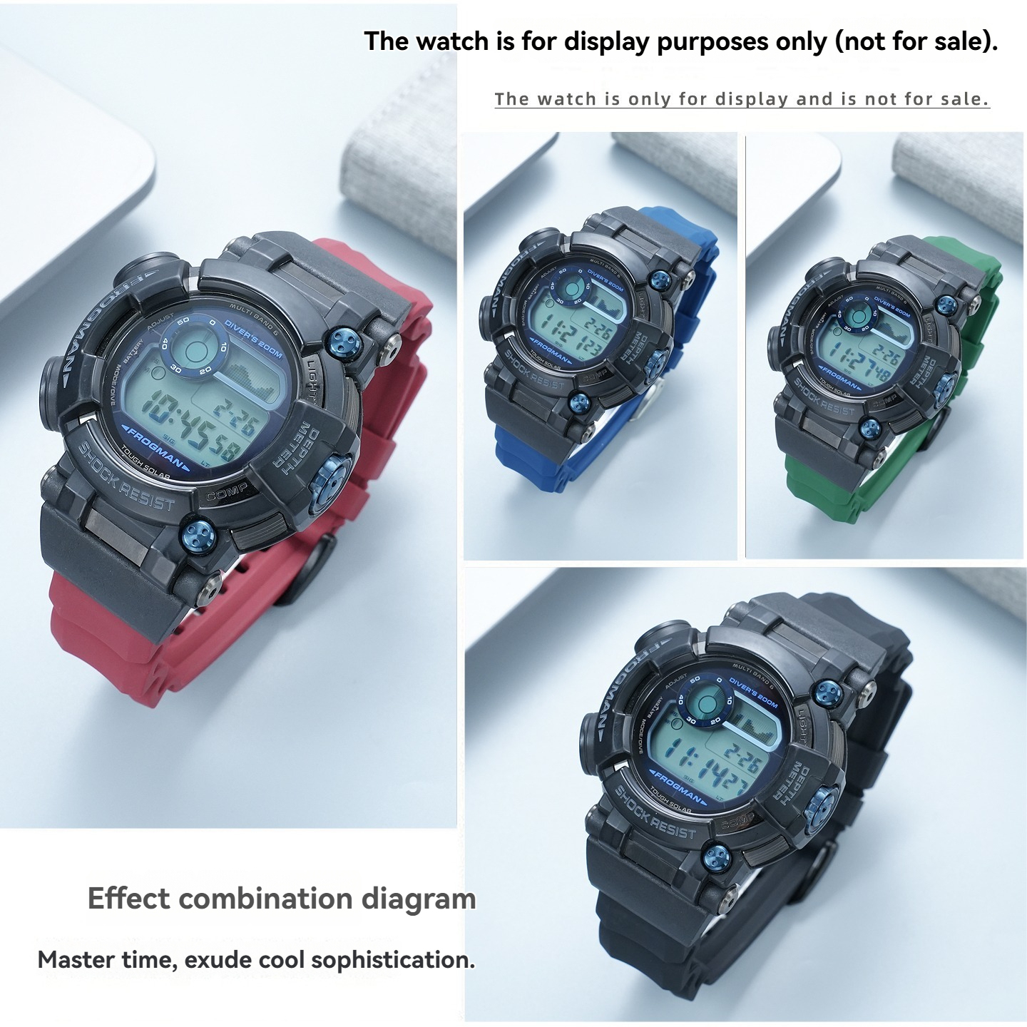 Replacement FKM Rubber Strap for Casio Frogman GWF-D1000B