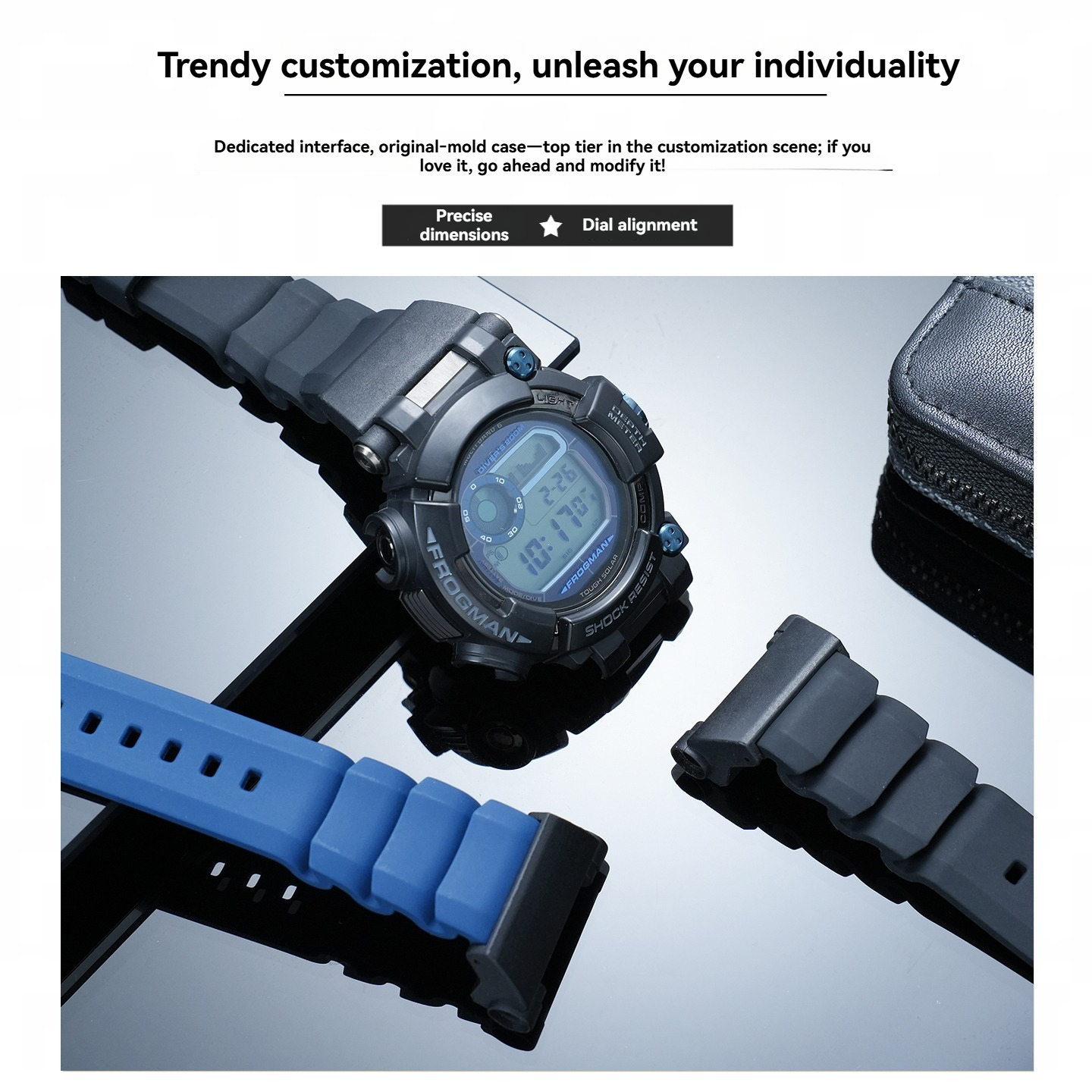 Replacement FKM Rubber Strap for Casio Frogman GWF-D1000B