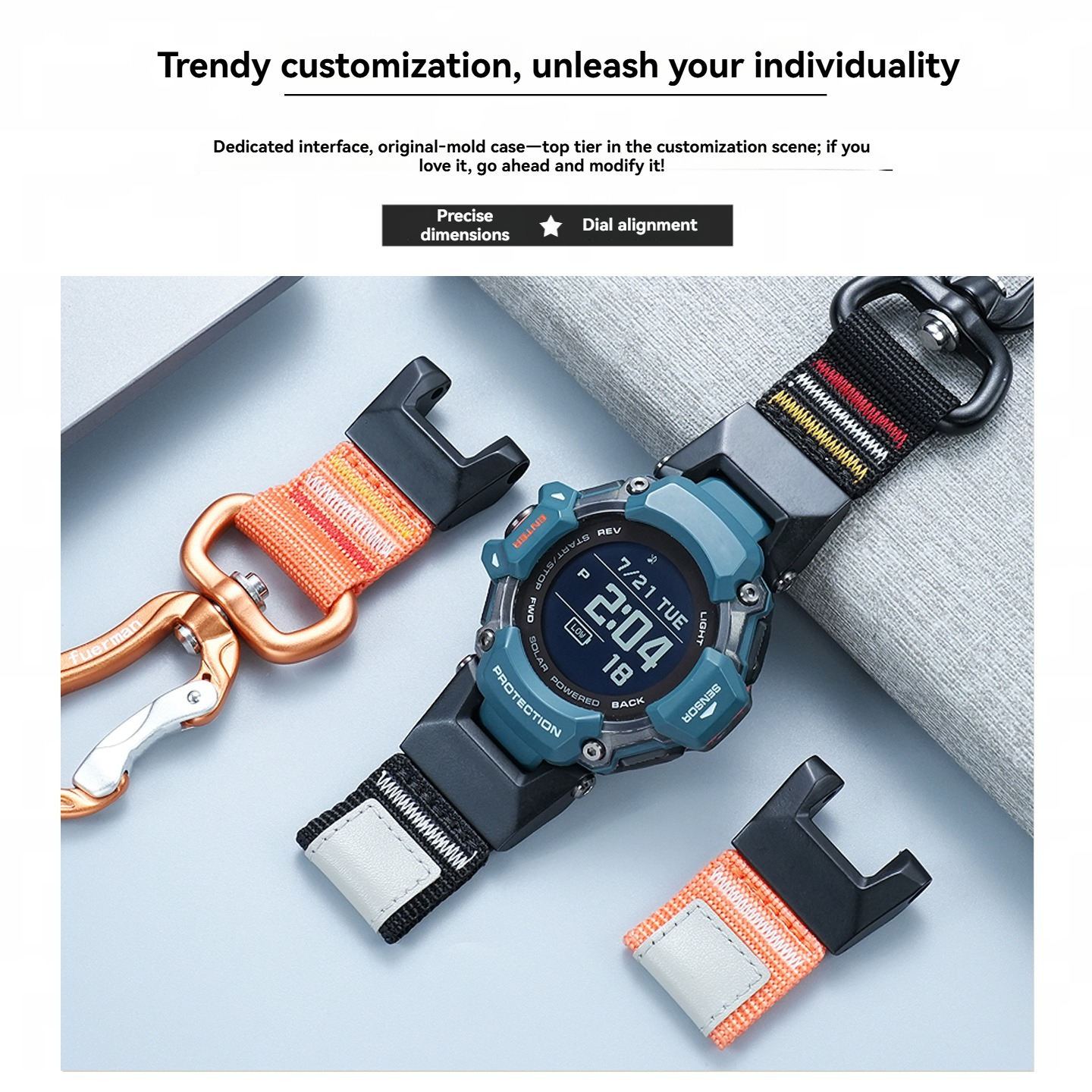 Replacement 22mm Nylon Strap for Casio GBD-H2000