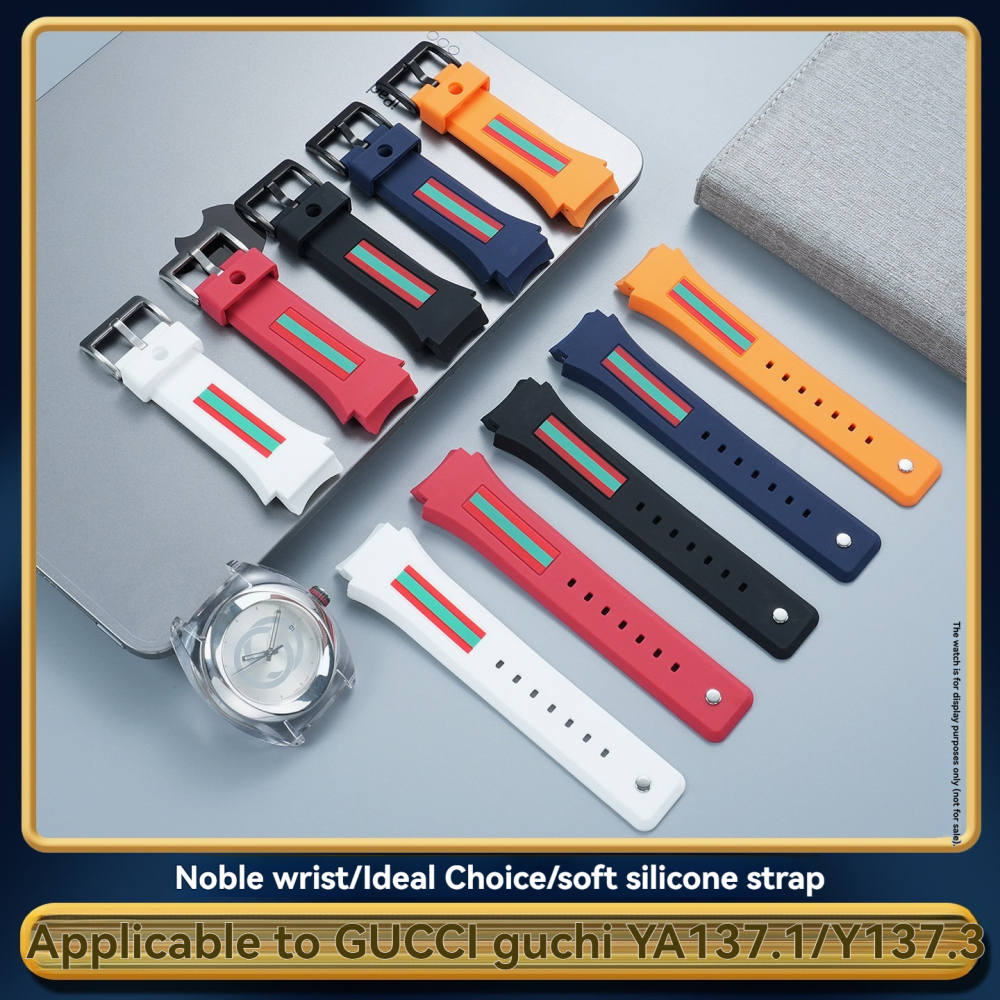 Replacement 21mm Silicone Strap for Gucci YA137.1/YA137.3