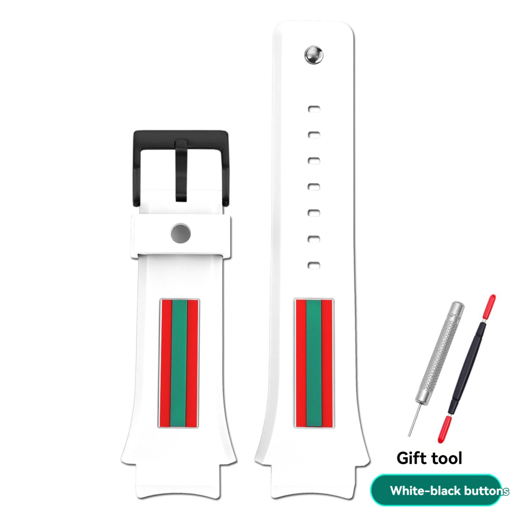 Replacement 21mm Silicone Strap for Gucci YA137.1/YA137.3