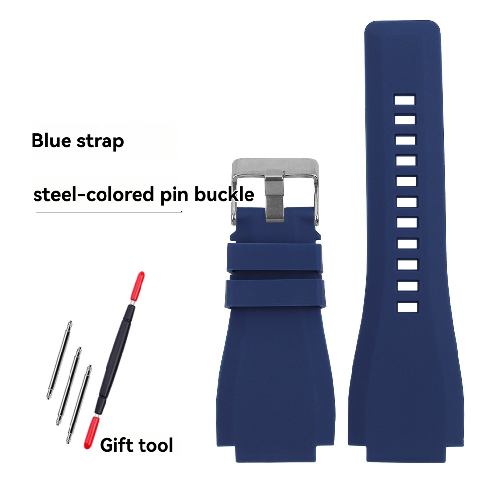Replacement 24mm Notched Silicone Strap for Bell & Ross BR01/BR03
