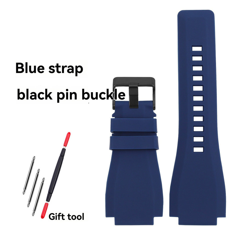 Replacement 24mm Notched Silicone Strap for Bell & Ross BR01/BR03