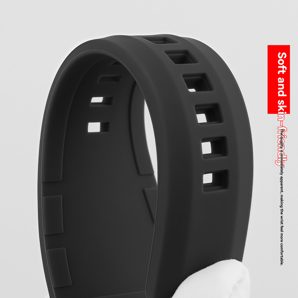 Replacement 24mm Notched Silicone Strap for Bell & Ross BR01/BR03