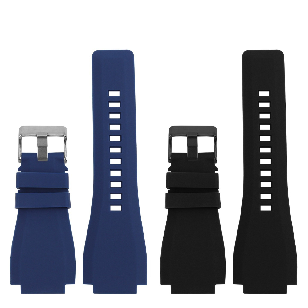 Replacement 24mm Notched Silicone Strap for Bell & Ross BR01/BR03