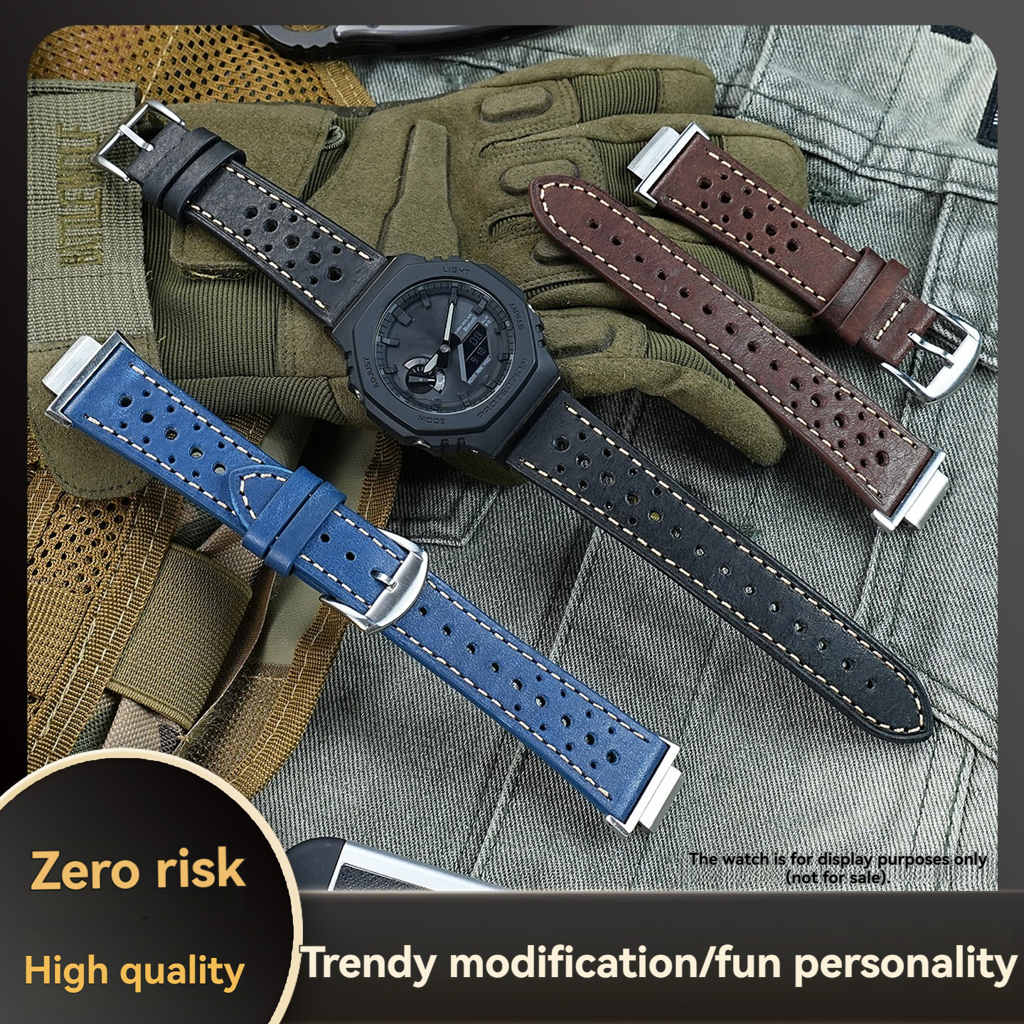 Replacement   Leather Strap for Casio GA-2100/GA-2110