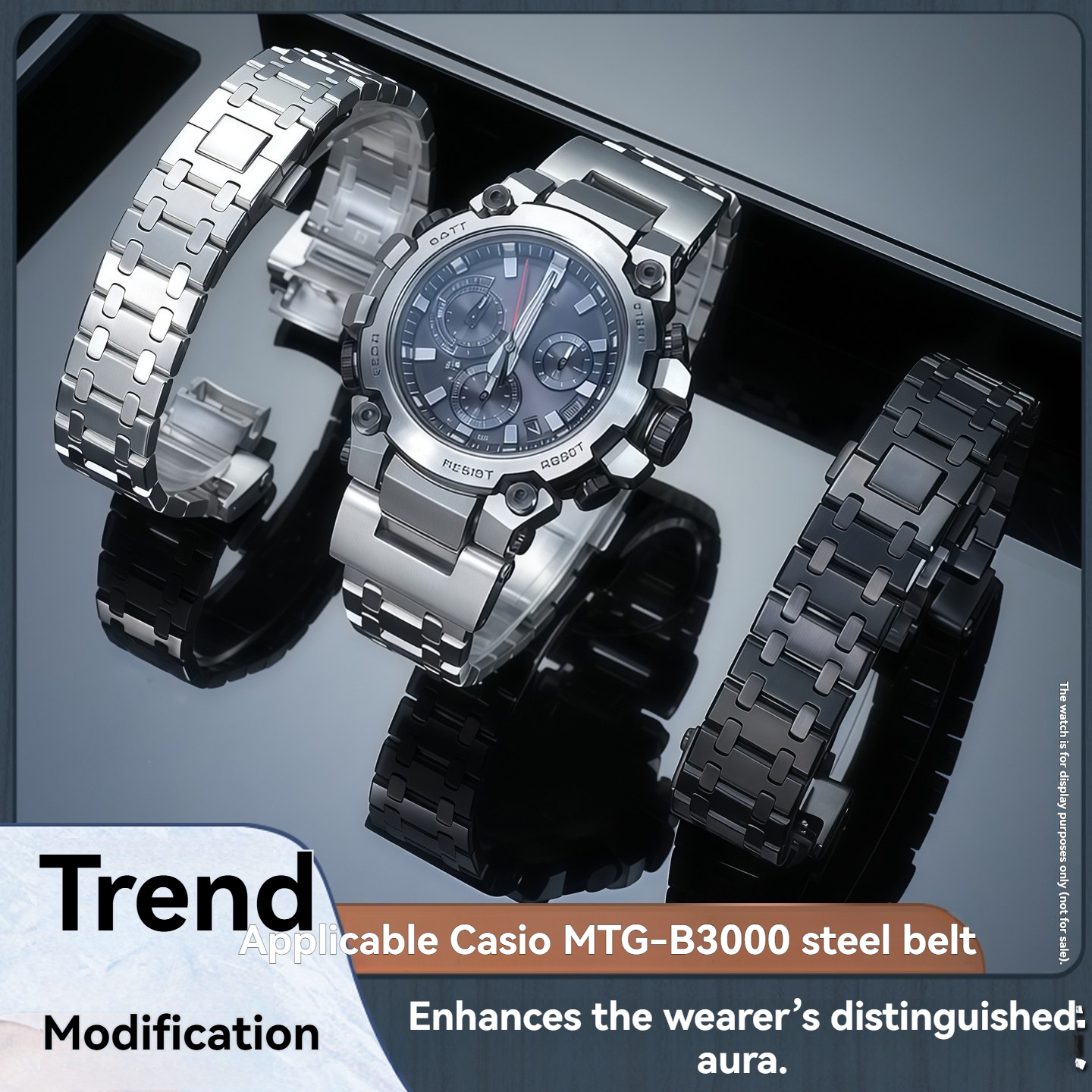 Replacement Solid Stainless Steel Bracelet for Casio MTG-B3000