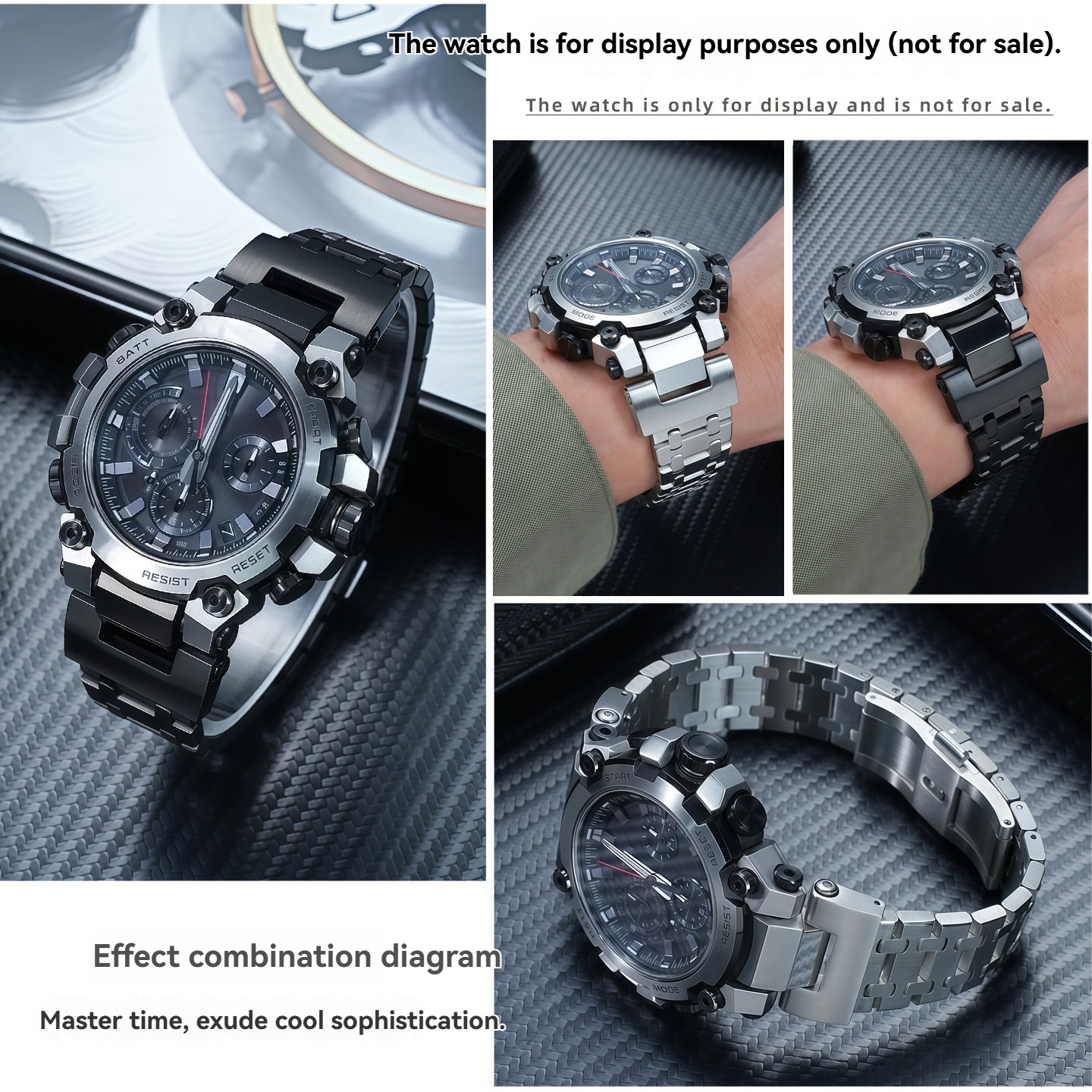 Replacement Solid Stainless Steel Bracelet for Casio MTG-B3000