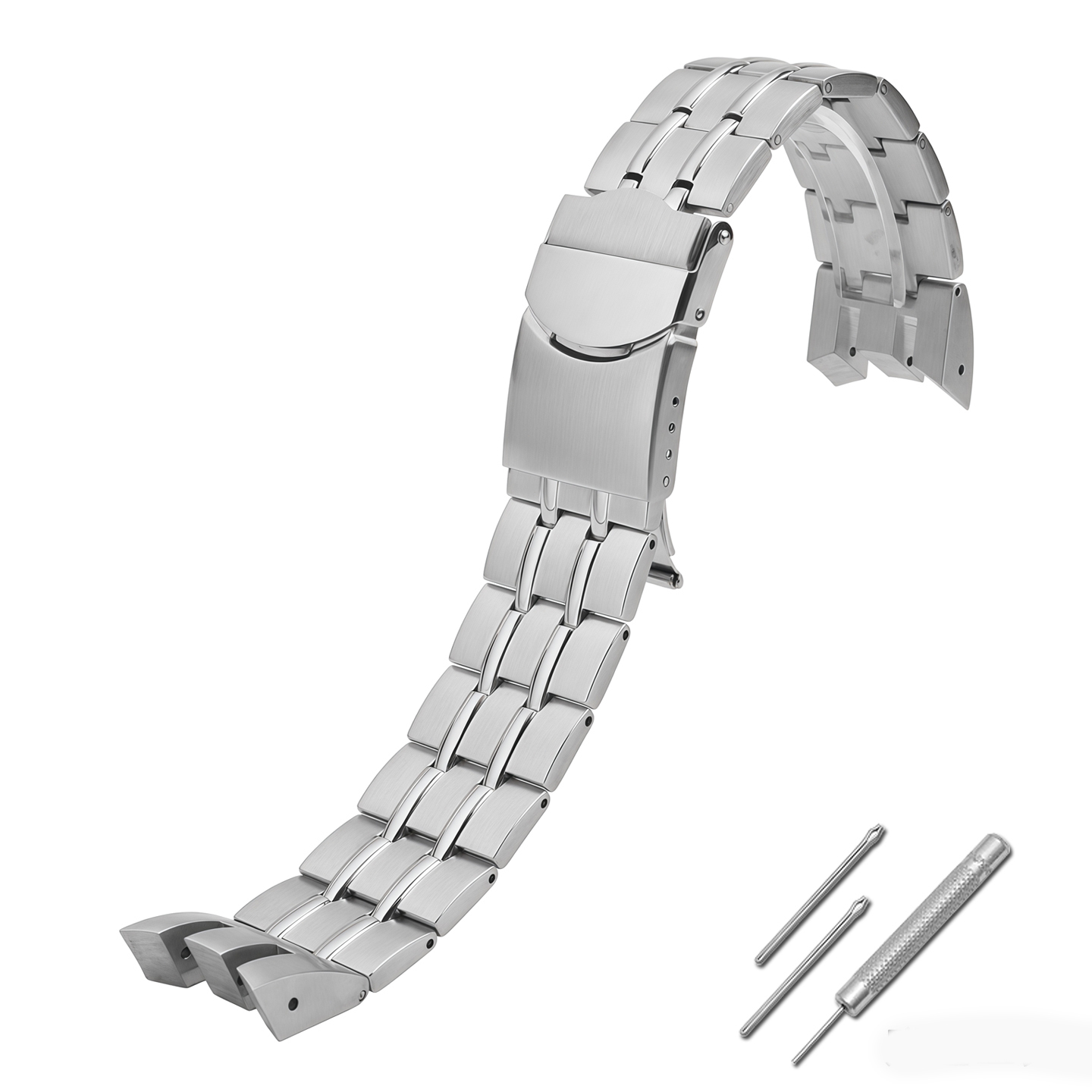 Replacement 21mm Curved Steel Bracelet for Swatch YRS403/YRS412/YRS402G