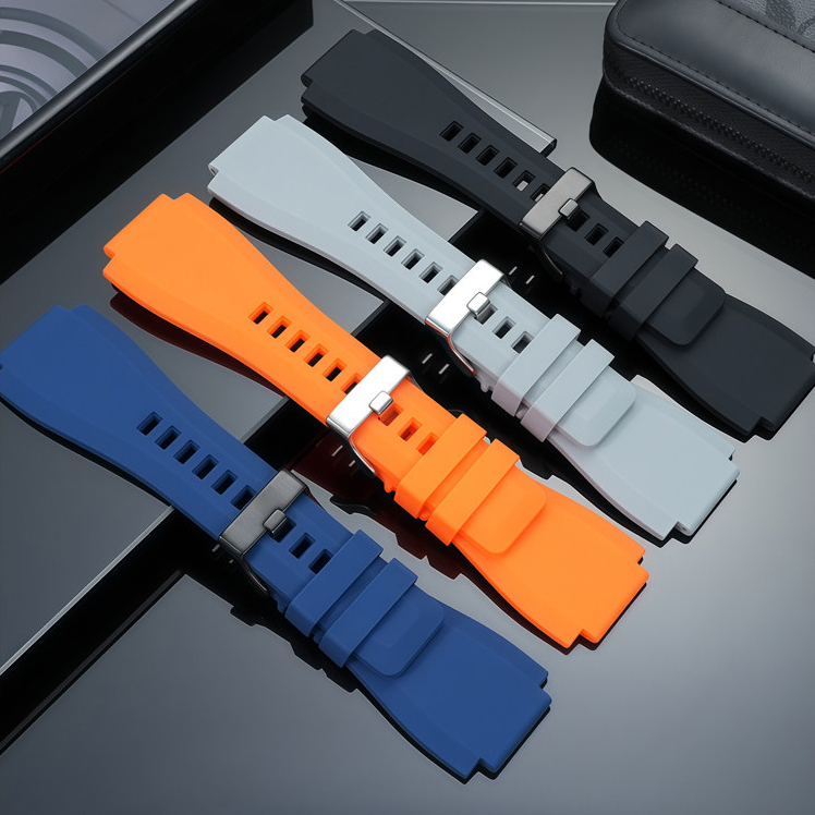 Replacement 24mm Notched Silicone Strap for Bell & Ross BR01/BR03