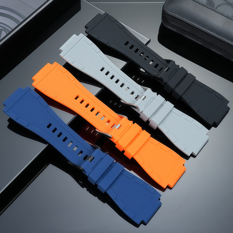 Replacement 24mm Notched Silicone Strap for Bell & Ross BR01/BR03