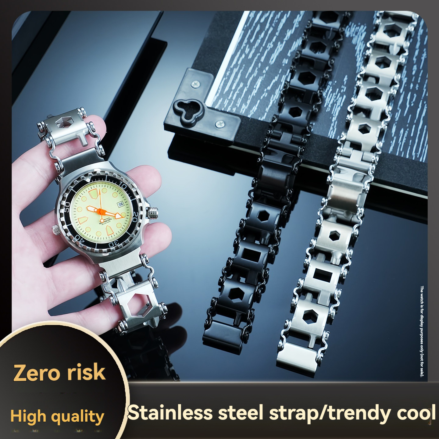 Replacement  22mm Stainless Steel Bracelet for Seiko/Casio/Citizen/Tissot