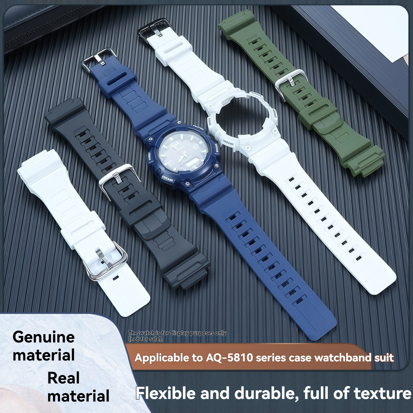 Replacement Silicone Strap & Case Set for Casio AQ-S810W