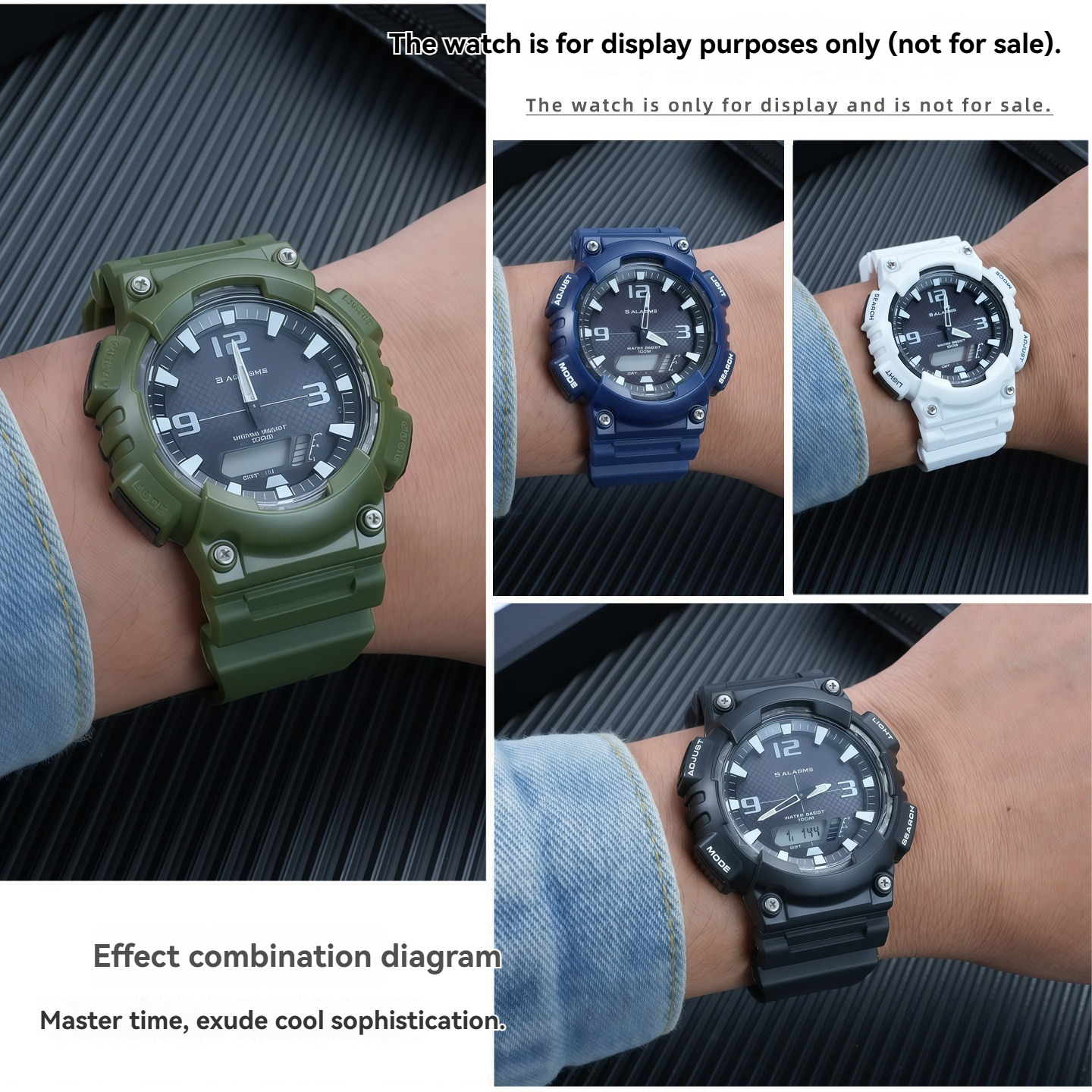 Replacement Silicone Strap & Case Set for Casio AQ-S810W