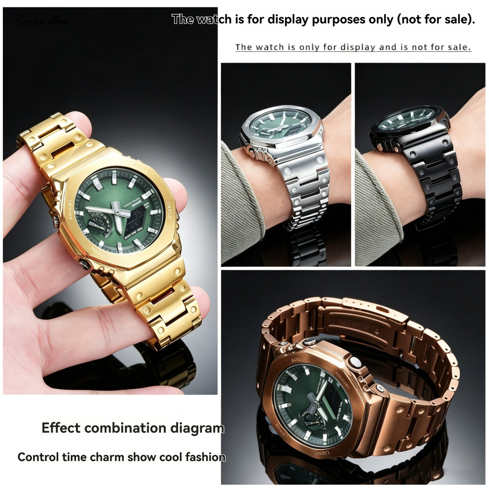 Full Metal Mod Kit for Casio GM-2100 GBM-2100 – Stainless Steel Case & Bracelet