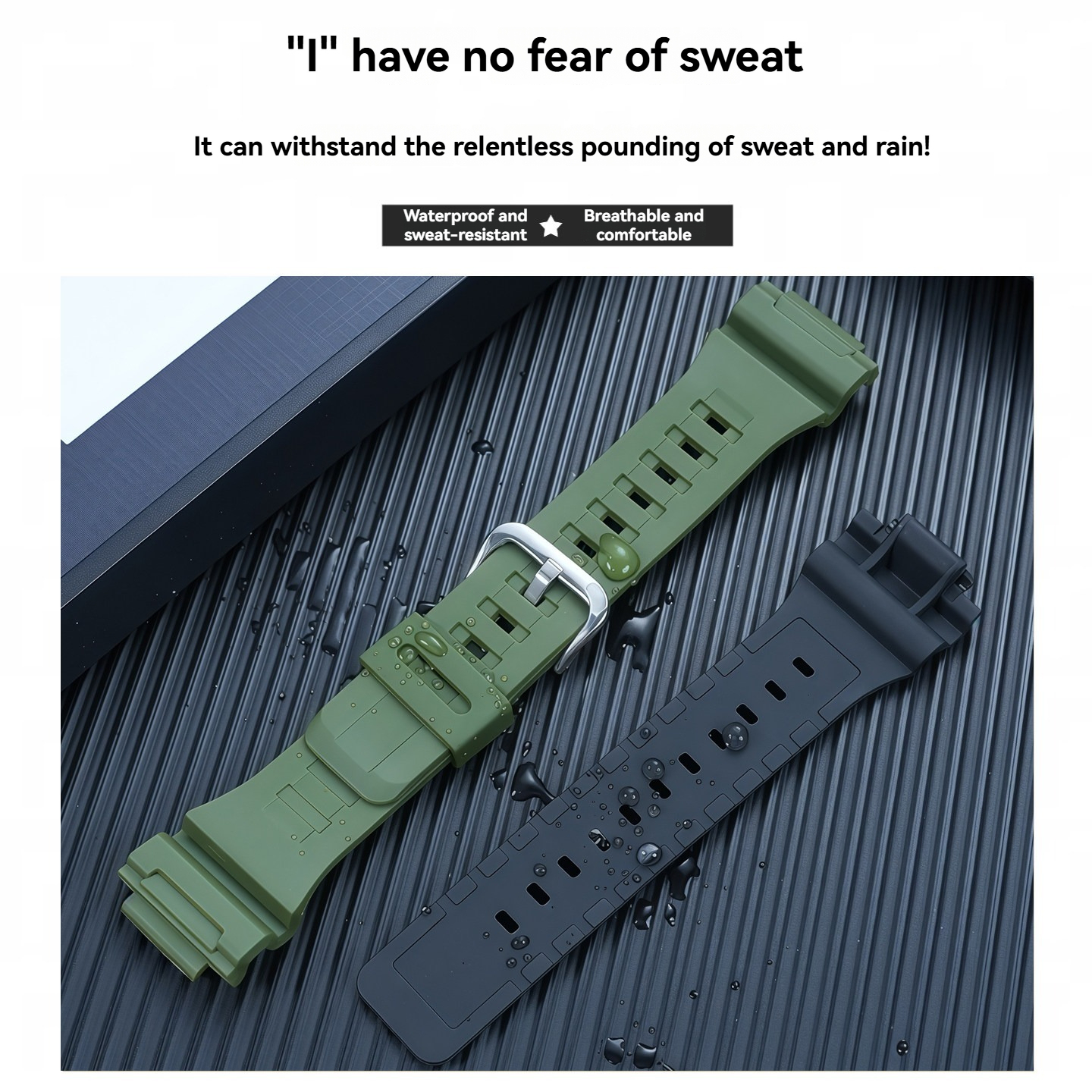 Replacement Silicone Strap & Case Set for Casio AQ-S810W