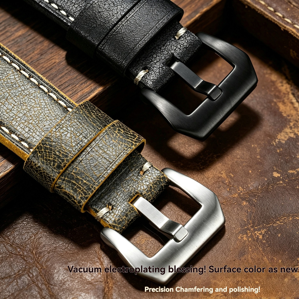 Vintage Crackle Leather Watch Band for Panerai Luminor PAM111 PAM441